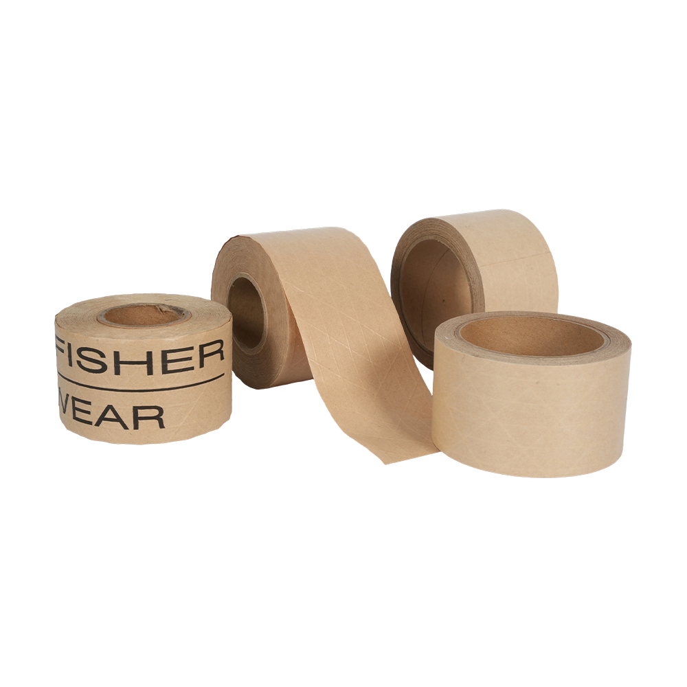 Wet water reinforced kraft paper tape